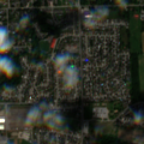 Aircraft over suburban area