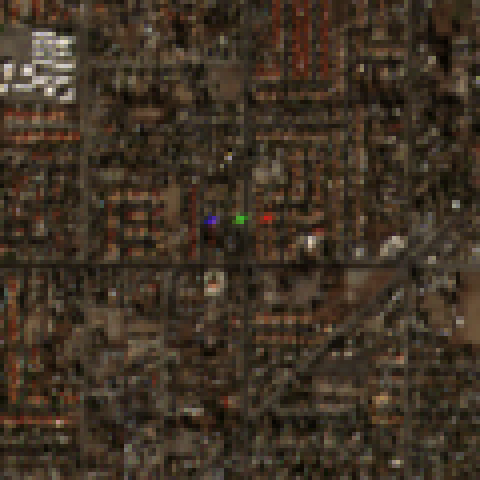 Aircraft over urban area